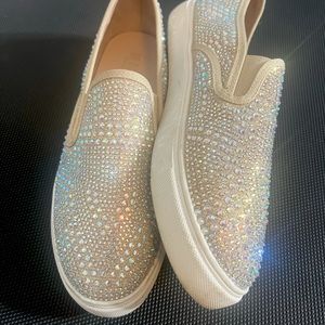 Silver Diamond Slip Shoes
